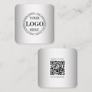 Wazige Grijze Achtergrond Aangepaste Logo Vierkante Visitekaartje