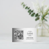 Wazige Grijze Achtergrond Aangepaste Logo Visitekaartje (Staand voorkant)