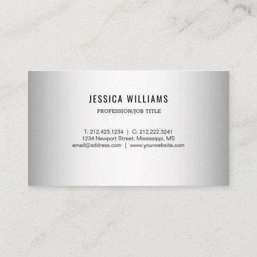 Wazige Grijze Achtergrond Aangepaste Logo Visitekaartje (Achterkant)