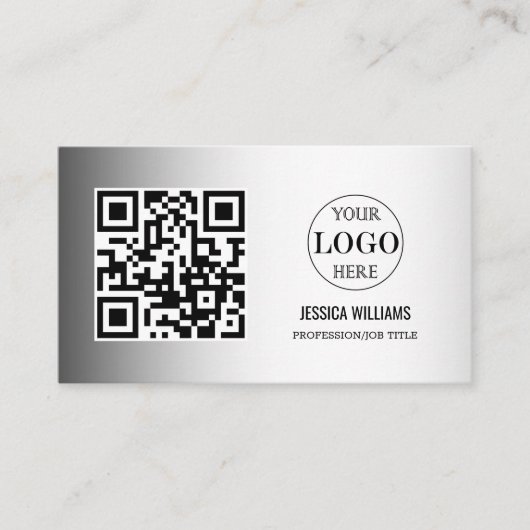 Wazige Grijze Achtergrond Aangepaste Logo Visitekaartje (Voorkant)