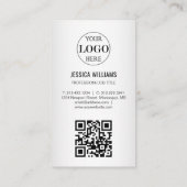 Wazige Grijze Achtergrond Aangepaste Logo Visitekaartje (Achterkant)