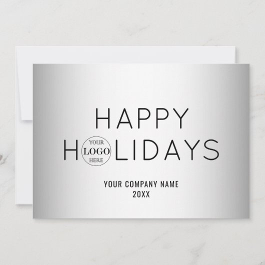 Wazige grijze achtergrond Corporate Business Logo Feestdagenkaart (Voorkant)