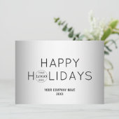 Wazige grijze achtergrond Corporate Business Logo Feestdagenkaart (Staand voorkant)