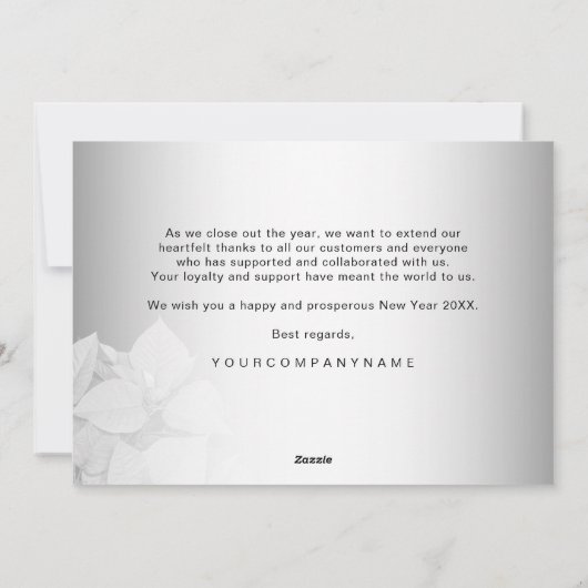 Wazige grijze achtergrond Corporate Business Logo Feestdagenkaart (Achterkant)