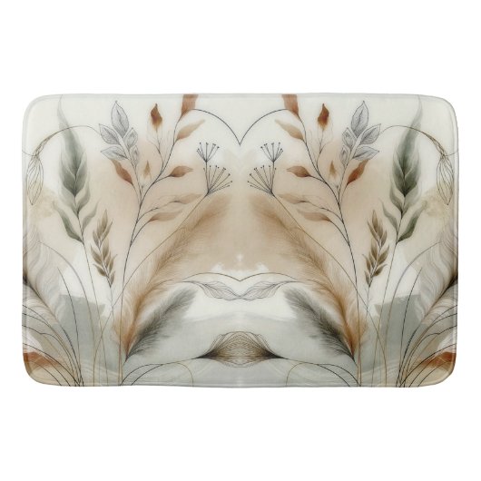 Wazige groene moderne botanische boho-bruiloft badmat (Voorkant)