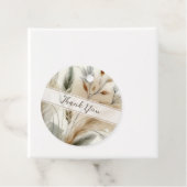 Wazige groene moderne botanische boho-bruiloft bedankjes labels (In situ)