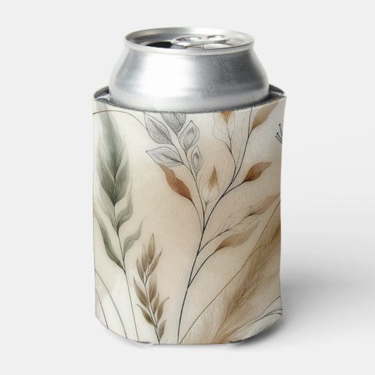 Wazige groene moderne botanische boho-bruiloft blikjeskoeler (Blikje Voorkant)