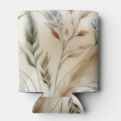 Wazige groene moderne botanische boho-bruiloft blikjeskoeler (Achterkant)