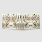 Wazige groene moderne botanische boho-bruiloft gastenboek (Volledig)