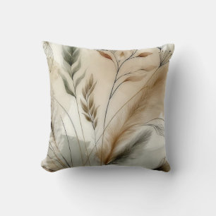 Wazige groene moderne botanische boho-bruiloft kussen