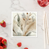 Wazige groene moderne botanische boho-bruiloft servet (Insitu)