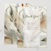 Wazige groene moderne botanische boho dank je wel kaart (Voorkant / Achterkant)