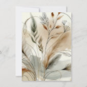 Wazige groene moderne botanische boho dank je wel kaart (Achterkant)