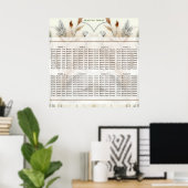 Wazige Groene Moderne Botanische Boho Zitplaatsen Poster (Thuiskantoor)