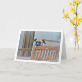 Wazige Hond Portret Kaart (Gele Bloem)