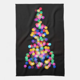 Wazige kerstverlichting theedoek
