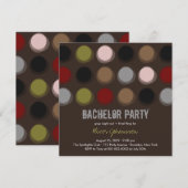 Wazige Kleur Disco Stippen Jonggezellenfeest Uitno Kaart (Voorkant / Achterkant)