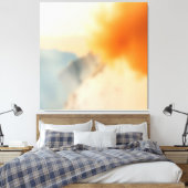 Wazige Kunst Neutraal Warm Abstract Canvas Afdruk (Insitu (Slaapkamer))