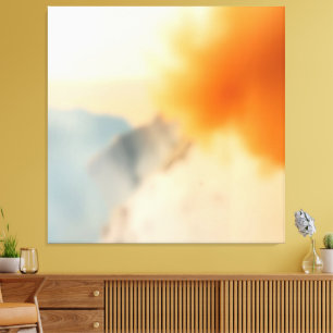 Wazige Kunst Neutraal Warm Abstract Canvas Afdruk