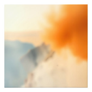 Wazige Kunst Neutraal Warm Abstract Foto Afdruk