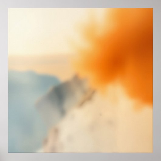 Wazige Kunst Neutraal Warm Abstract Poster (Voorkant)