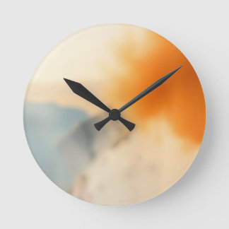 Wazige Kunst Neutraal Warm Abstract Ronde Klok