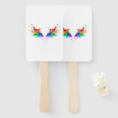 Wazige Regenboogvleugels Handwaaier (Voorkant en achterkant)