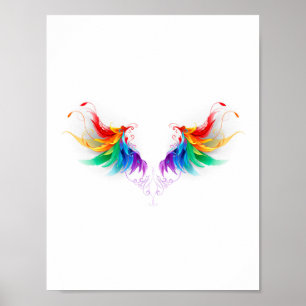 Wazige Regenboogvleugels Poster