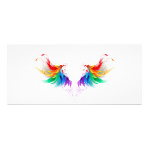 Wazige Regenboogvleugels Reclamekaart