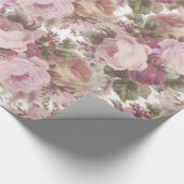 , wazige, roze bruine rozen schilderij. cadeaupapier (Hoek)