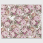 , wazige, roze bruine rozen schilderij. cadeaupapier (Vlak)