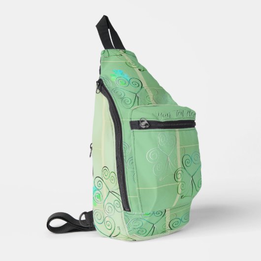 Wazige Shamrocks Gedrukt Sling Bag (Linkerhoek)