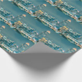 Wazige stadslichten, uitzicht vanaf het dak. cadeaupapier (Hoek)