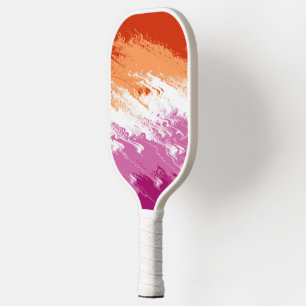 Wazige Trippy Groovy Abstract Lesbische Pride Vlag Pickleball Paddle