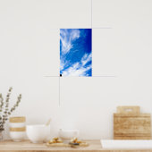 Wazige wolken - Blauw Poster (Keuken)
