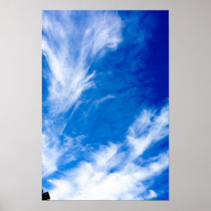 Wazige wolken - Blauw Poster