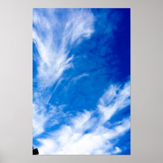 Wazige wolken - Blauw Poster (Voorkant)