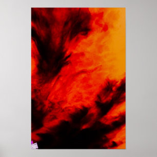 Wazige wolken - Oranje Poster