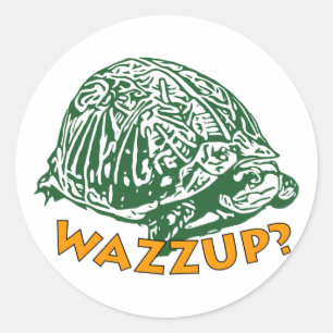 Wazzup - Klassieke ronde sticker, glanzend Sticker