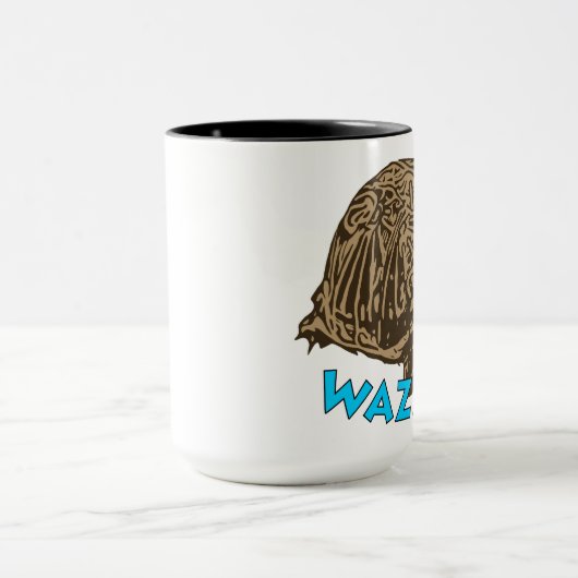 Wazzup - zwarte 15 oz Ringer Mok (Midden)