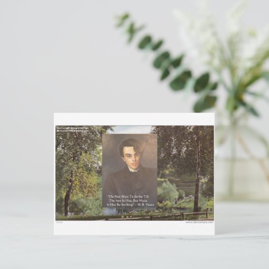 WB Yeats "Strike Hot Iron" Citaat T - shirts Gifts Briefkaart (Staand voorkant)