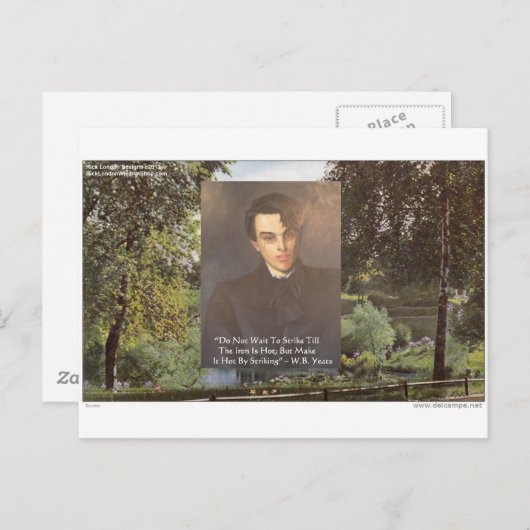 WB Yeats "Strike Hot Iron" Citaat T - shirts Gifts Briefkaart (Voorkant / Achterkant)