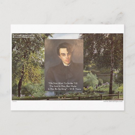 WB Yeats "Strike Hot Iron" Citaat T - shirts Gifts Briefkaart (Voorkant)