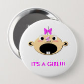 WButtfbigmouth, HET IS EEN MEISJE!!! Ronde Button 4,0 Cm (Voorkant /achterkant)