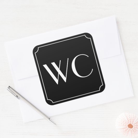 WC Badkamer teken Vierkante Sticker (Envelop)