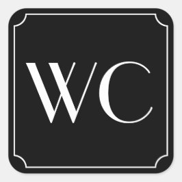 WC Badkamer teken Vierkante Sticker