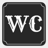 WC Badkamer teken Vierkante Sticker (Voorkant)