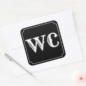 WC Badkamer teken Vierkante Sticker (Envelop)