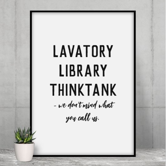 WC, bibliotheek, denktank, grappige badkamer Poster