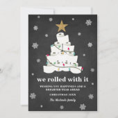 Wc-papier Kerstboom Buffalo Plaid Grappig Feestdagenkaart (Voorkant)